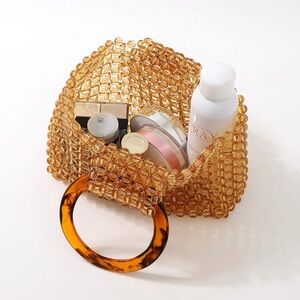 Amber Transparent Beaded Acrylic HandBag Wedding, Casual like Cult Gaia Custom